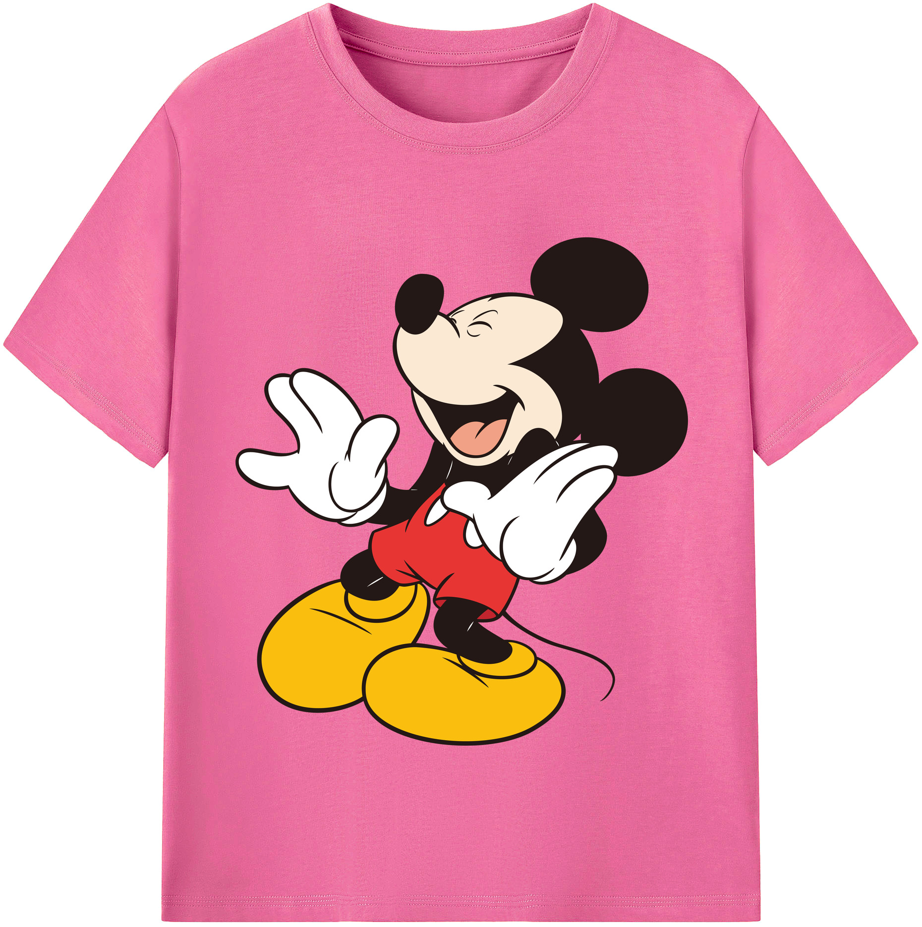 （画像用） ミッキーマウス Mickey Mouse レディースカジュアルプリントTシャツ（綿100％）